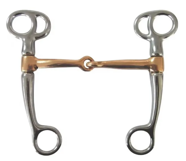 Western Horse Bit Mouth Snaffle 5", Chrome-Plated, Rust-Resistant Copper Middle, Training Bit