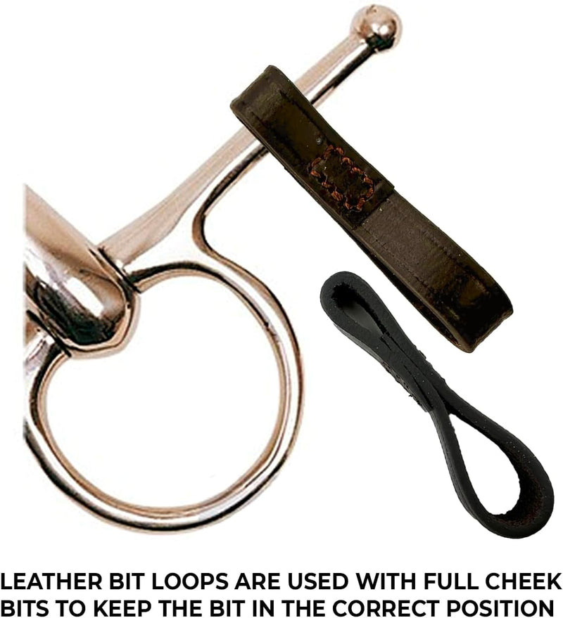 Bit Keepers Horse, Leather Bit Loops, English Bits for Horses, Fulmer Loops, Full Cheek Snaffle Bit Loops, Accessories for Horses