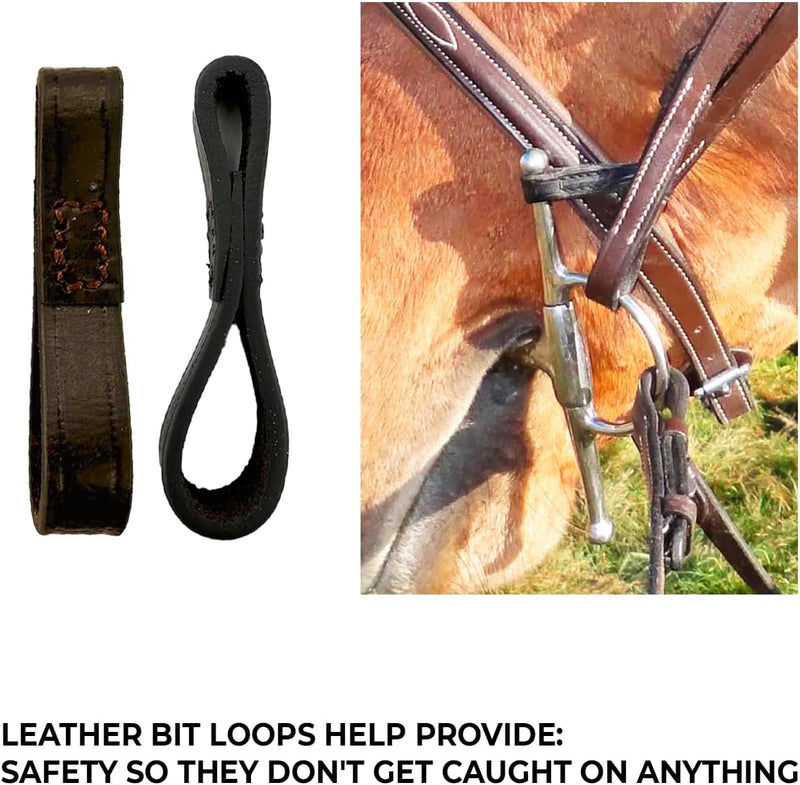 Bit Keepers Horse, Leather Bit Loops, English Bits for Horses, Fulmer Loops, Full Cheek Snaffle Bit Loops, Accessories for Horses