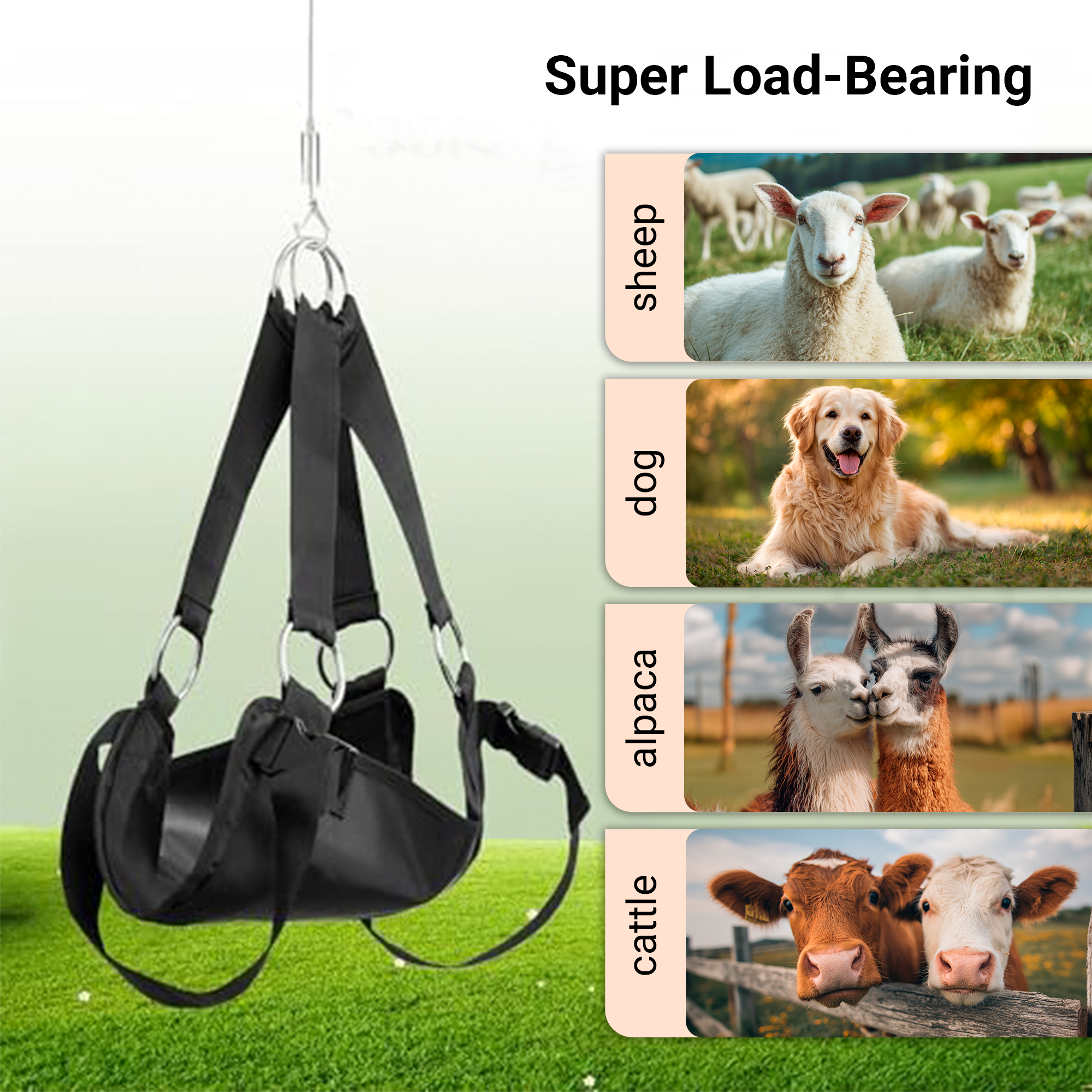 Calf Sling for Weighing 30"*25" inch, Up to 400 LB Assist Weight Scale for Baby Calf, Lamb, Alpaca, Dog