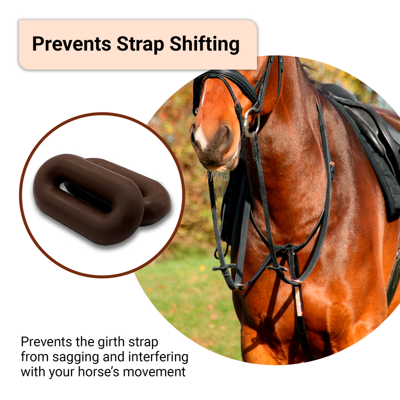BRINGERPET Horse Martingale Stopper, Rubber Rein Stopper for Horse Running and Standing Martingales (1 Pair, Brown)