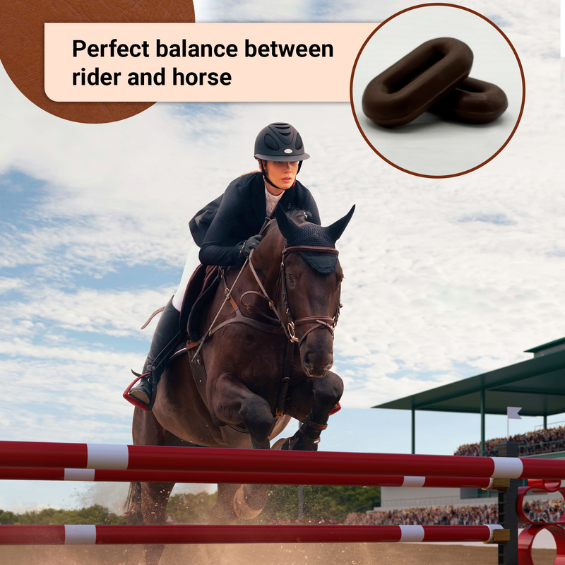 BRINGERPET Horse Martingale Stopper, Rubber Rein Stopper for Horse Running and Standing Martingales (1 Pair, Brown)