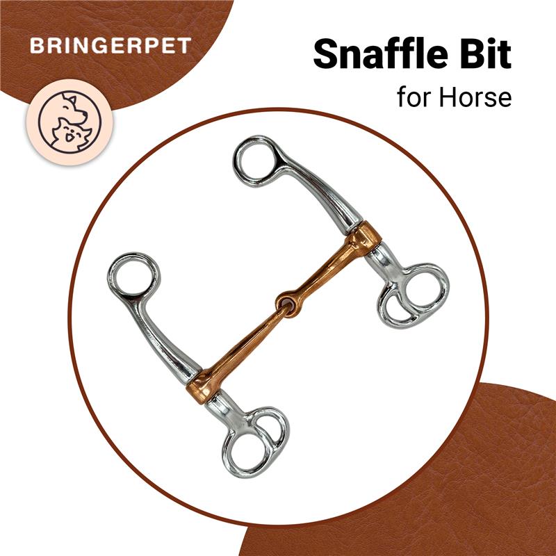 Western Horse Bit Mouth Snaffle 5", Chrome-Plated, Rust-Resistant Copper Middle, Training Bit