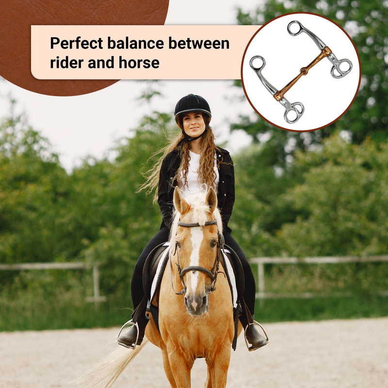 Western Horse Bit Mouth Snaffle 5", Chrome-Plated, Rust-Resistant Copper Middle, Training Bit
