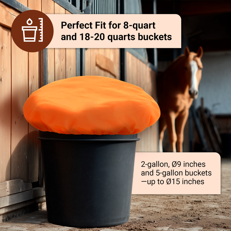 Horse Bucket Cover, Waterproof Feed Bucket Top 2-5 Gallon - 1 pc