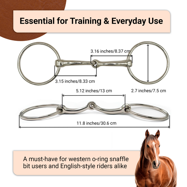 BRINGERPET Ring Snaffle Bit for Horse, Iron 5”
