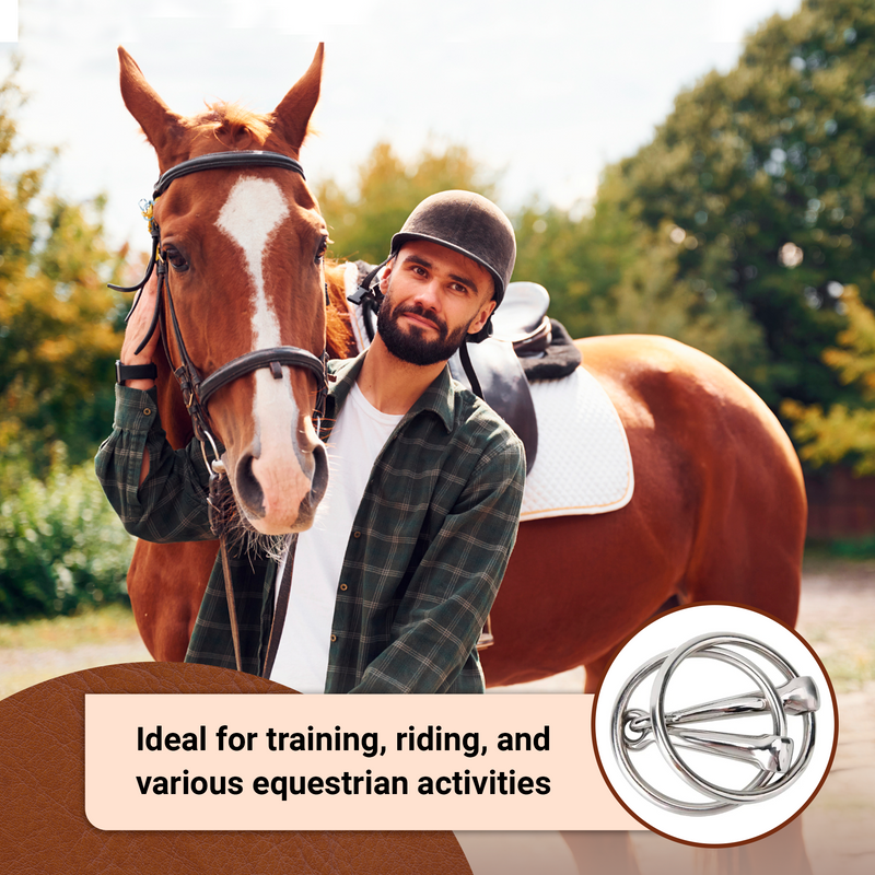 BRINGERPET Ring Snaffle Bit for Horse, Iron 5”