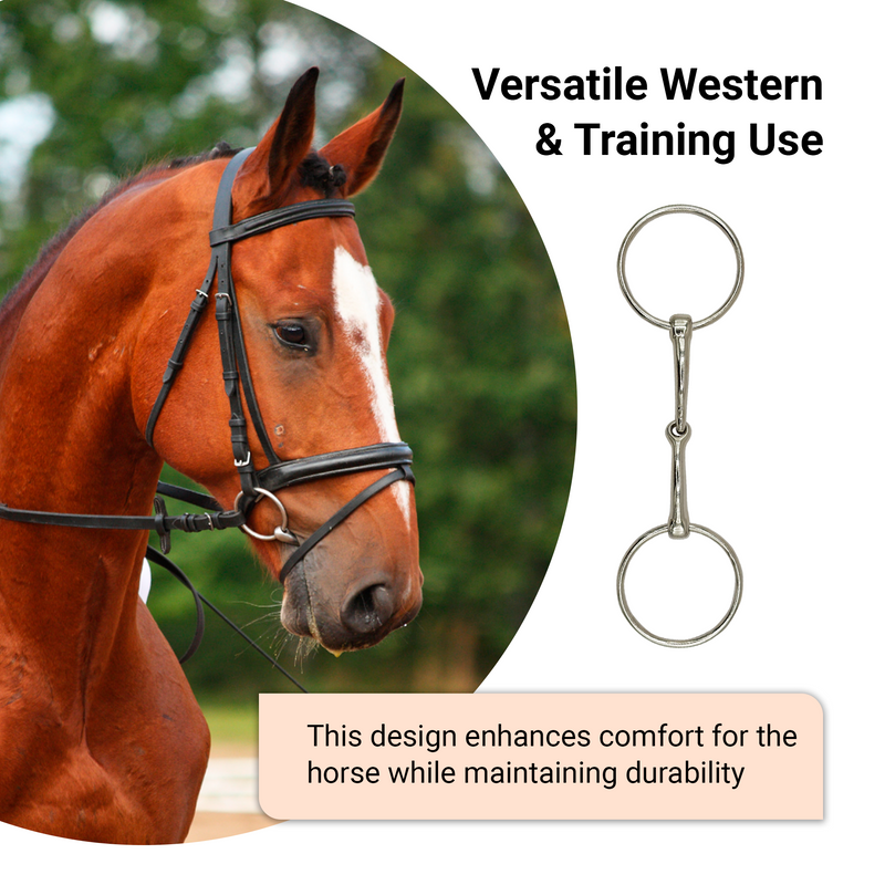 BRINGERPET Ring Snaffle Bit for Horse, Iron 5”