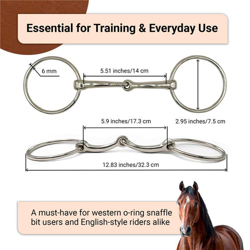 Ring Snaffle Bit for Horse, Iron, 5.5”
