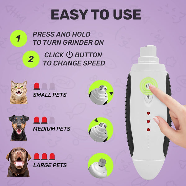BRINGERPET Dog Nail Grinder Pet Nail Grinder for Safe and Easy Claw Care