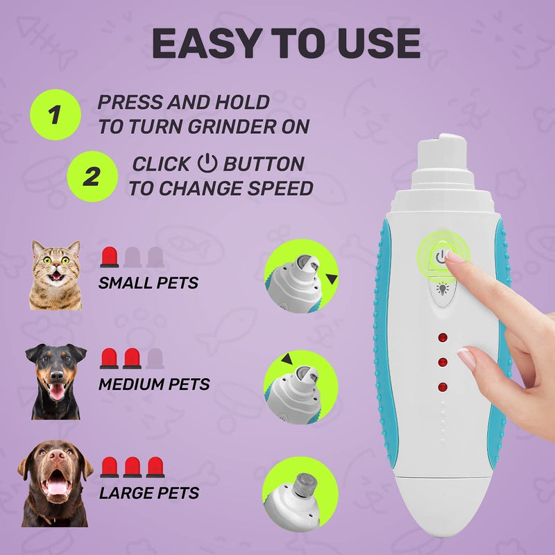 BRINGERPET Dog Nail Grinder Pet Nail Grinder for Safe and Easy Claw Care